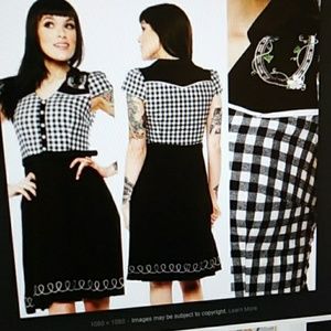 Sourpuss pinup dress western plaid swing skirt